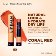 HYGR Natural Tinted Lip Balm 2% Hyaluronic Acid - Coral Red (5g)