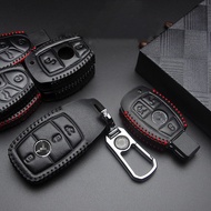 leather Car key cover case protect car Keychain for mercedes-benz e200LW203 W210 W211 W204 C E S Cls