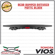 TOYOTA VIOS 2019 to 2024 XLE, E, J, G Rear Bumper Diffuser Matte Black