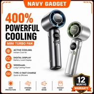 Kipas Tangan Portable Turbo Fan High Speed kipas mini fan cooler 100 Level Adjustment LED Display 20