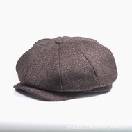 Fibonacci Winter Caps For Men Wool Blend Newsboy Cap Women 8 Panel Patchwork Herrinbone Driver Hat H
