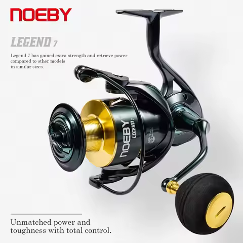 NOEBY Spinning Fishing Reel Light Weight 18kg To 25kg Drag Zinc Alloy Main Gear Slant Mouth Long Cas