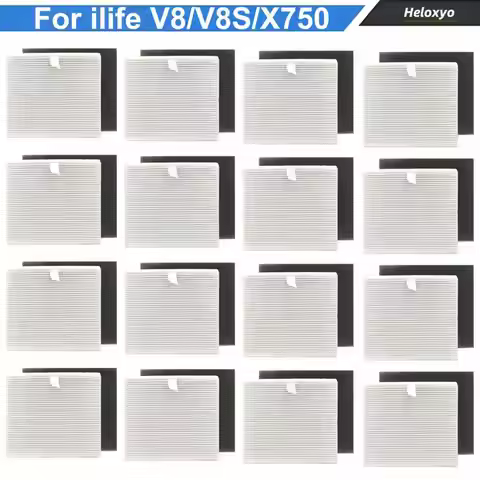 HEPA Filter and Sponge Filter for Ilife V8 V8s X750 X800 X785 Vacuum Cleaner HEPA Filter Replacement