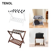 [TENOL] Folding Luggage Rack Suitcase Stand Sturdy 68x45x55cm Versatile Portable