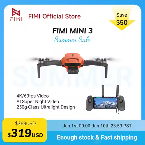 FIMI MINI 3 foldable drone 4K professional for adults with a camera 60fps 3-Axis Gimbal 245g 9km HD 