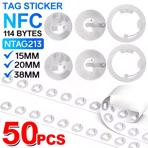 5-50Pcs Programmable NTAG213 144 Bytes Memory NFC 213 Tag Labels Rewritable NTAG213 NFC Tags Sticker