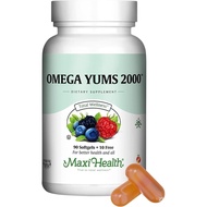 Maxi Health Fish Oil 2000mg - Omega 3 Supplement for Adults and Kids - Fruity Burst - Omega-3 Fish O