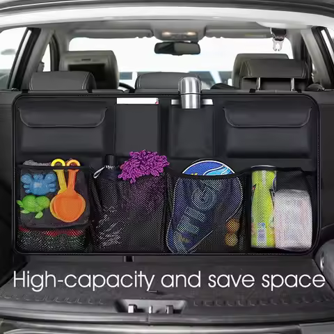 Car Trunk Organizer Universal Adjustable Backseat Storage Bag Net High Capacity Hanging Organizers f