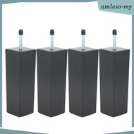 [AmlesoMY] 4pcs/set 5.9inch Black Bed Risers Furniture Table Square Feet for Sofa Couch