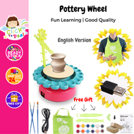 Kids Pottery Wheel Art &amp; Craft Kit Air Dry Clay Refill 12 Color Paint Toy Education Children Seni Tembikar Tanah