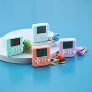 Mini Macaron Tetris Game Console Keychain Kids Toys Portable Car Key Ring
