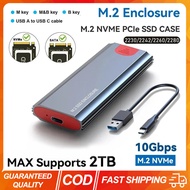 (COD) M.2 NVME SATA SSD Case 10Gbps Solid State Drive External Enclosure Fit for SATA SSD 2230/2242/