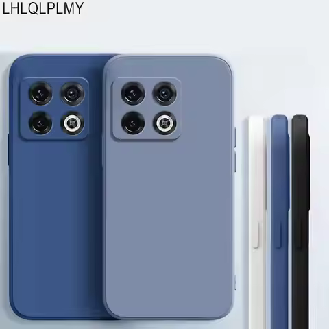 Square Liquid Silicone Soft Case For Oneplus 9R 8T 8 9 10 Pro 10R 10T 9RT 11 12 12R 13 13R Ace Nord 