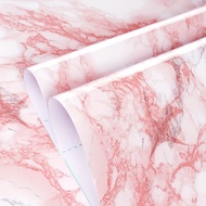 Imitation Marble Texture Self-adhesive Wallpaper Pink Oil Resistant and Waterproof Desk Furniture De