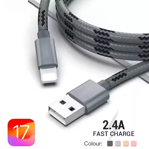 Braided Fabric 25cm 1M 2M 3M Fast Charging Data USB Cable Cord for iPhone 14 13 12 mini 11 Pro XS Ma