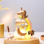 Wooden Fun Unicorn Carousel Carousel Lettering Music Box Ornaments Music Box Children's Birthday Gi