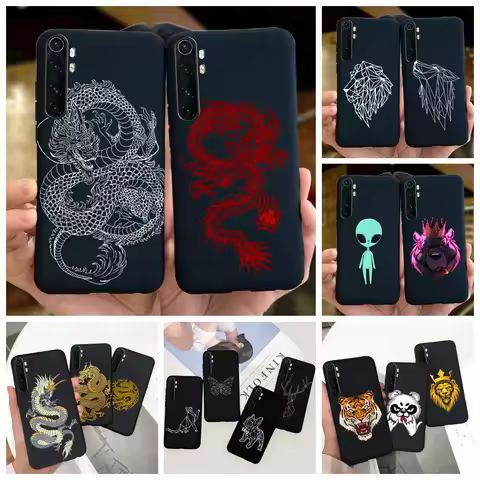 Cool Fashion Pattern Case For Xiaomi Note 10 Lite Case Soft Silicone Black Cover For Xiaomi Mi Note 