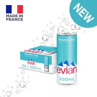 [1 Carton] Evian Sparkling Carbonated Natural Mineral Water Can (24x330ml)