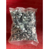 SKRU & NUT UNTUK NUMBER PLAT MOTOR { 100SET/ SKRU & NUT } SCREW + NUT NUMBER PLATE