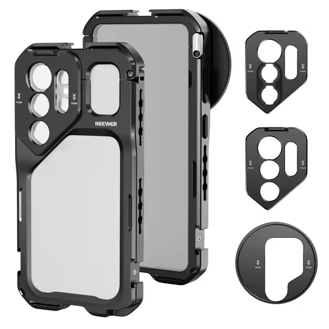 NEEWER S26 Ultra Phone Cage Mobile Video Rig Stabilizer Vlog Kit with 3X Backplate for 67mm Filter 1