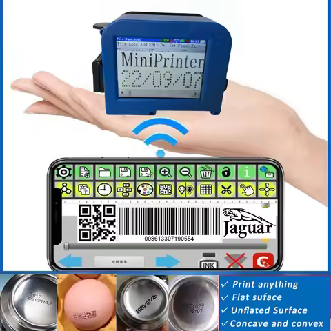 YAOMATEC 12.7mm WIFI screen printer logo QR code serial number portable printer hand jet handheld th