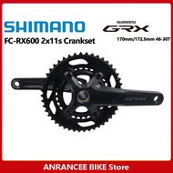 Shimano GRX RX600 Crankset 2x11 Speed Road Bike Crankset 165MM 170MM 172.5MM Crank 46-30T Chainring