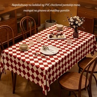 Bagong pulang checkered PVC tablecloths,suitable for 4, 6, 8, and10 seaters,Hindi tinatagusan,mantel