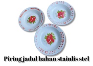 OBRAL Piring Enamel Kembang Vintage 1 Lusin {12 Pcs} / Piring Kaleng / Piring Makan / Piring Seng Jadul / Piring Seng Motif Bunga / Piring Enamel / Tempat Makan / Piring Jadul / Piring Antik / Piring Motif / Perlengkapan Dapur / Piring Seng Enamel / Pirin