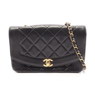 【二手】香奈兒 (Chanel) CHANEL 絎縫 Diana 翻蓋單肩背包 A01164 黑色羊皮（綿羊皮）絎縫 Diana 鏈條肩背包 女士