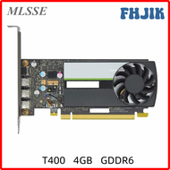 FHJIK ใหม่ต้นฉบับสำหรับ NVIDIA Quadro T400 4GB การ์ดจอ GDDR6 4GB GDDR6 PCIe 3.0X16 3Mini DP 30W GPU 