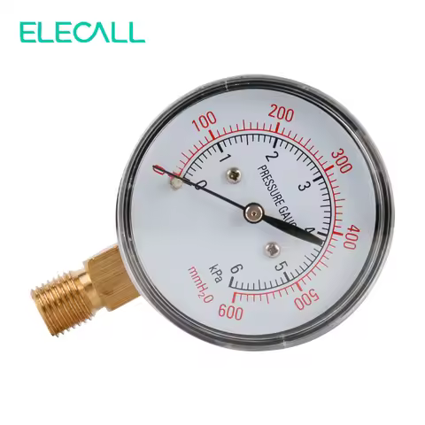 ELECALL YE-60 Air Diaphragm Pressure Gauge 0~6KPA Phosphor Bronze Film Box Pressure Gauge Positive P