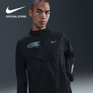 Nike Mens Stride UV Repel Running Hip Length Hooded Jacket - Black