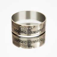 香港硬幣戒指 1 美元 1997 年香港戒指硬幣戒指男士硬幣戒指