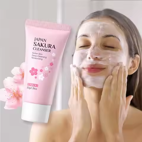 LAIKOU Sakura Cleanser Gentle Deep Cleaning Oil Control Moisturizing Shrink Pores Face Skin Care 50g