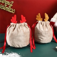 1Pcs/5pcs   Christmas Candy Bag Drawstring  Gift Wrap Bag  Party Decor Christmas Decorations