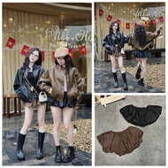 BORY STORE QCCC QCL1 CV0671 60337 short A-line leather skirt