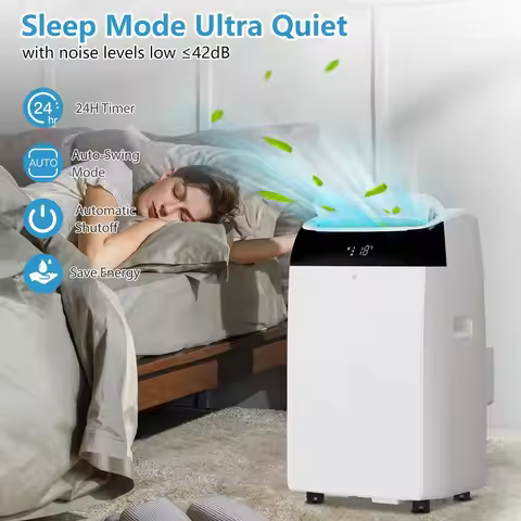 14000 BTU 3-in-1 Portable Air Conditioner, Cooling Dehumidifier Fan Combo Portable AC Unit with LED 