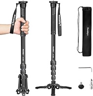 Manbily A-222 Extendable Aluminium Camera Monopod with Feet, Portable Travel and Removable Tripod Ba