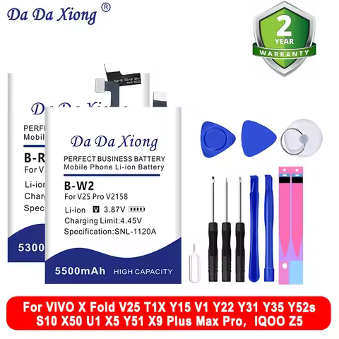 BK-B-65 B-R3 B-O3 B-75 B-B8 Battery For VIVO X Fold V25 T1X Y15 V1 S10 X50 U1 X5 Y22 Y31 Y35 Y52s Y5