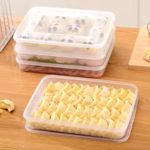 Kitchen Dumpling Container Home Transparent Frozen Dumpling Fruits Box Refrigerator Fresh-keeping Bo