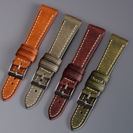 Ready stock Vintage distressed style watch strap, artistic and stylish leather strap 18mm 19mm 20mm 