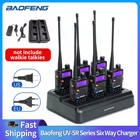Baofeng Original UV-5R Series Six Way Charger Multi Unit Charger for Baofeng BF-F8HP UV-5R+ UV-5RE U