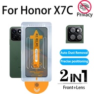 2 in 1 Honor X7C Anti-Spy Privacy Film One-click Tempered Glass Screen Protector For Honor 400 X7C X