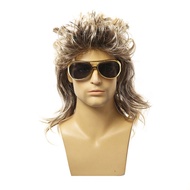 Hiphop penampilan tahap Wig Tampan Pria wanita Webcast Lucu Halloween Hitam Panjang dengan Wig Harle