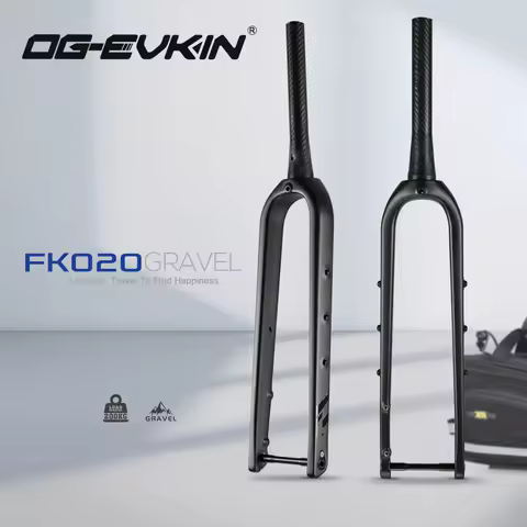 OG-EVKIN FK-020 Gravel Fork Carbon Fiber Tapered Gravel Bicycle Front Fork Bike Fork Black Matte 700