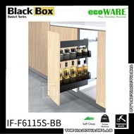 {The Hardware Lab}ecoWare x Black Box IF-F6115S-BB Side Pull Out Basket With Undermount Soft-Closing Slide Black 150mm