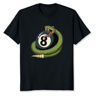 New Fashion Snake Pool 8 Ball Billiards Mascot Design Best Gift T-Shirt