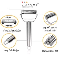LIAHOME Stainless Steel 304 Julienne Peeler Multifunctional Kitchen Peeler Slicer