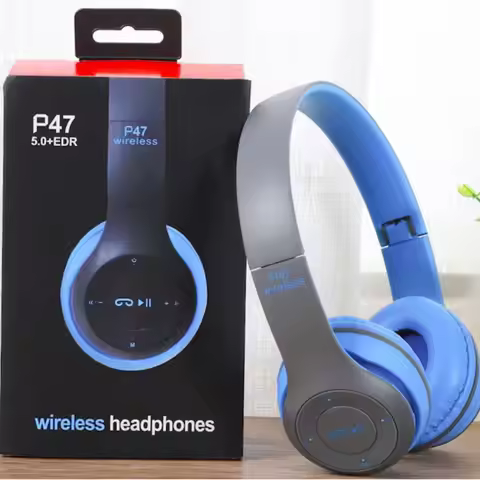 P47 Bluetooth Wireless Headphones with Black Technology 5.1 Stereo P47 Headphones