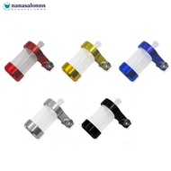 NANASALONNN Motorcycle Aluminum Alloy Transparent Fuel & Brake Fluid Reservoir Push Up Clutch Oil Cu